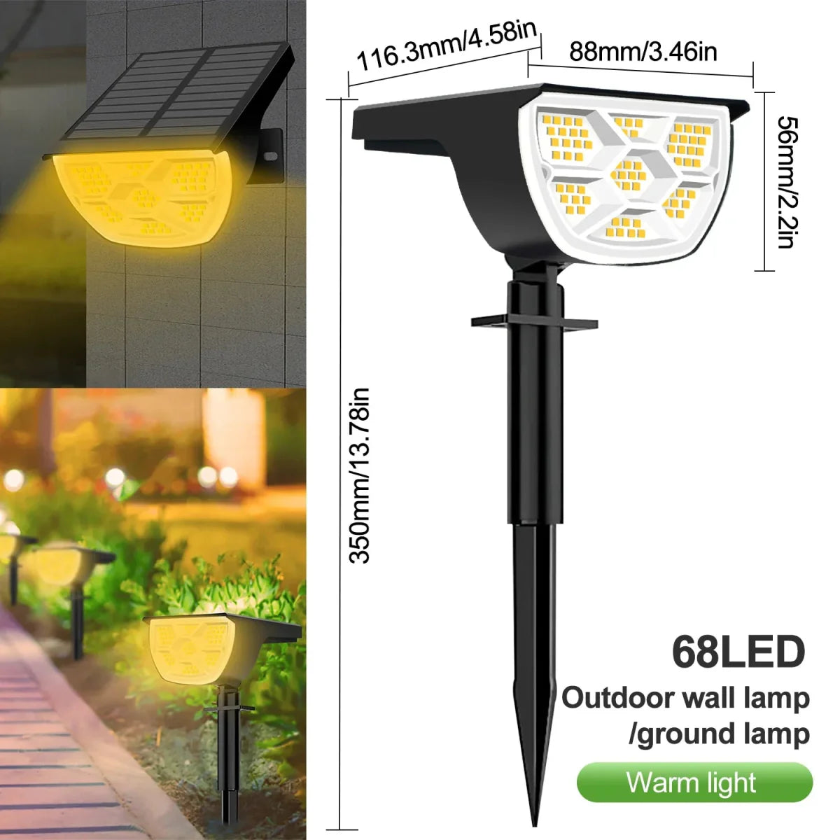 Solar Adjustable Brightness LED Landscape Spotlight