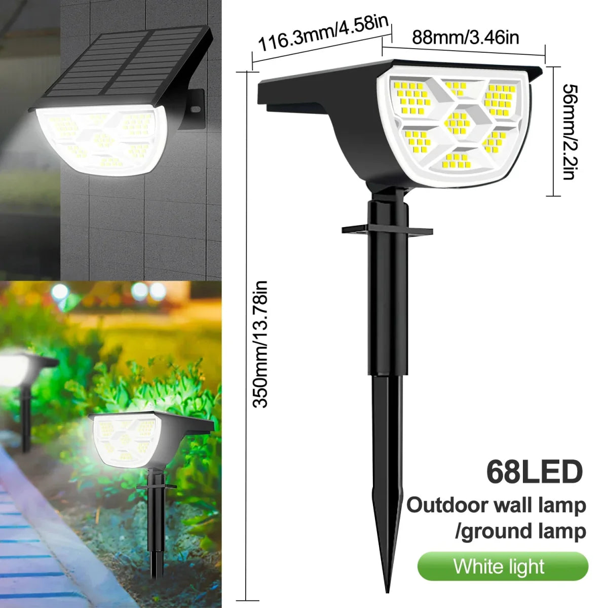 Solar Adjustable Brightness LED Landscape Spotlight