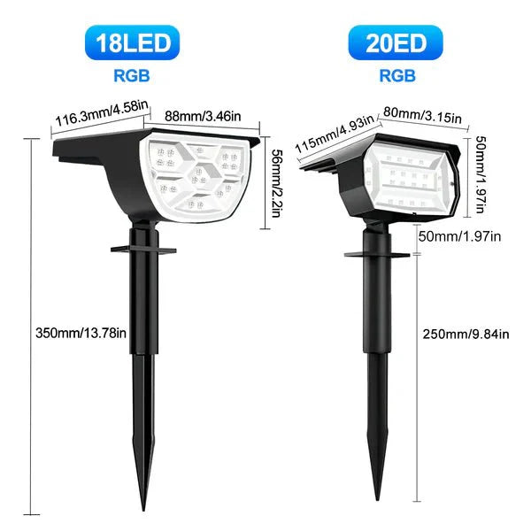 Solar Adjustable Brightness LED Landscape Spotlight