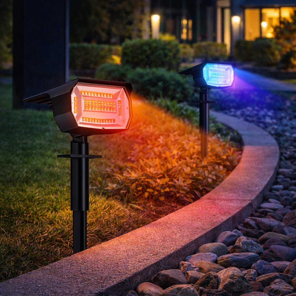 Solar Adjustable Brightness LED Landscape Spotlight