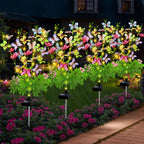 Solar Flower Lights Realistic Fabric IP65 Waterproof