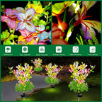 Solar Flower Lights Realistic Fabric IP65 Waterproof