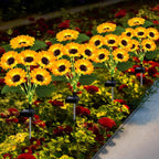 Solar Flower Lights Realistic Fabric IP65 Waterproof
