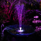 Solar Fountain Solar-Powered 7 Spray Patterns & LED Lights