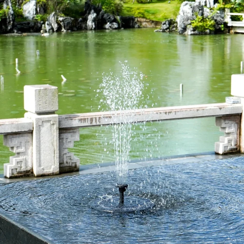 Solar Fountain Solar-Powered 7 Spray Patterns & LED Lights
