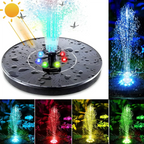 Solar Fountain Solar-Powered 7 Spray Patterns & LED Lights