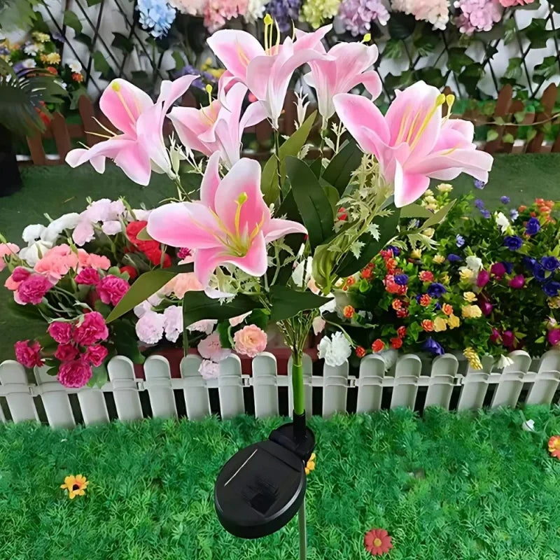 Solar Garden Flower Lights Bendable Stem 10-Hour