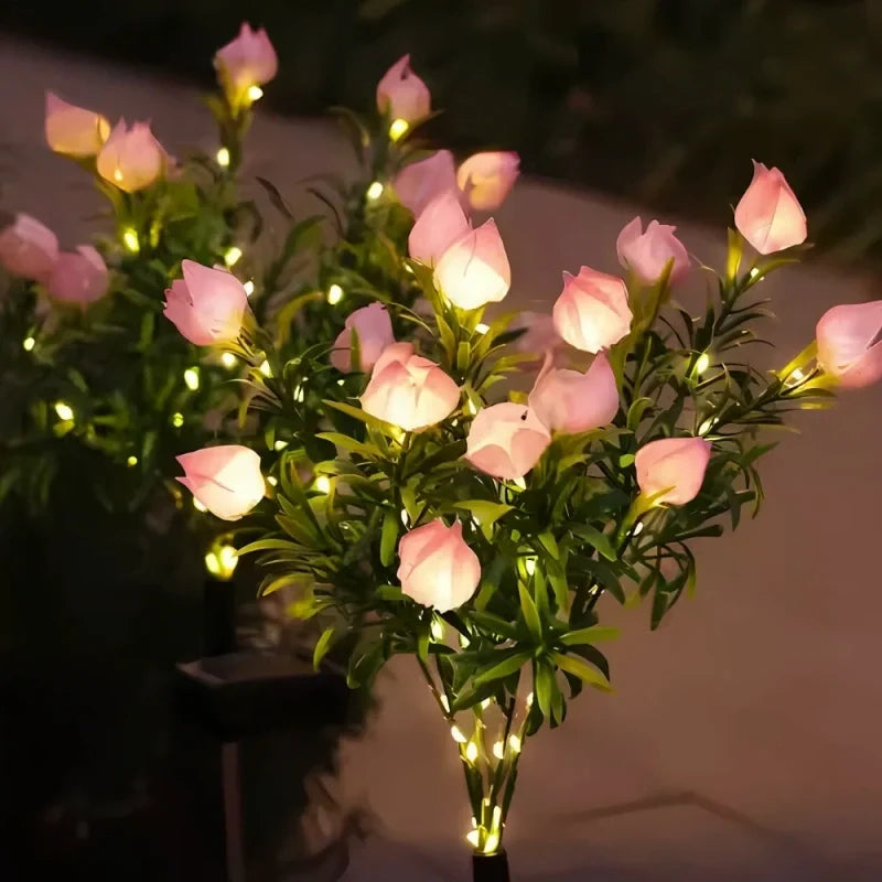 Solar Garden Flower Lights Bendable Stem 10-Hour