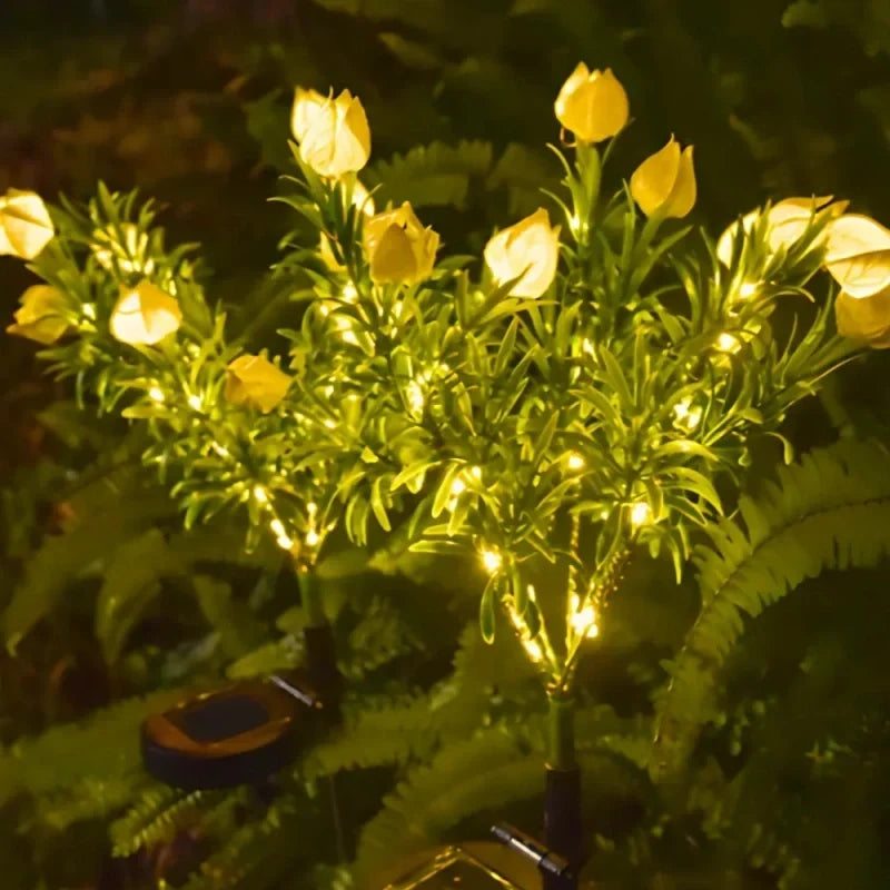 Solar Garden Flower Lights Bendable Stem 10-Hour