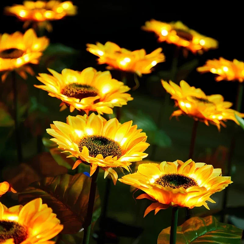 Solar Garden Flower Lights Bendable Stem 10-Hour