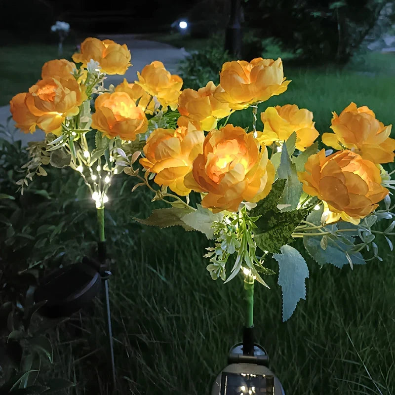 Solar Garden Flower Lights Bendable Stem 10-Hour