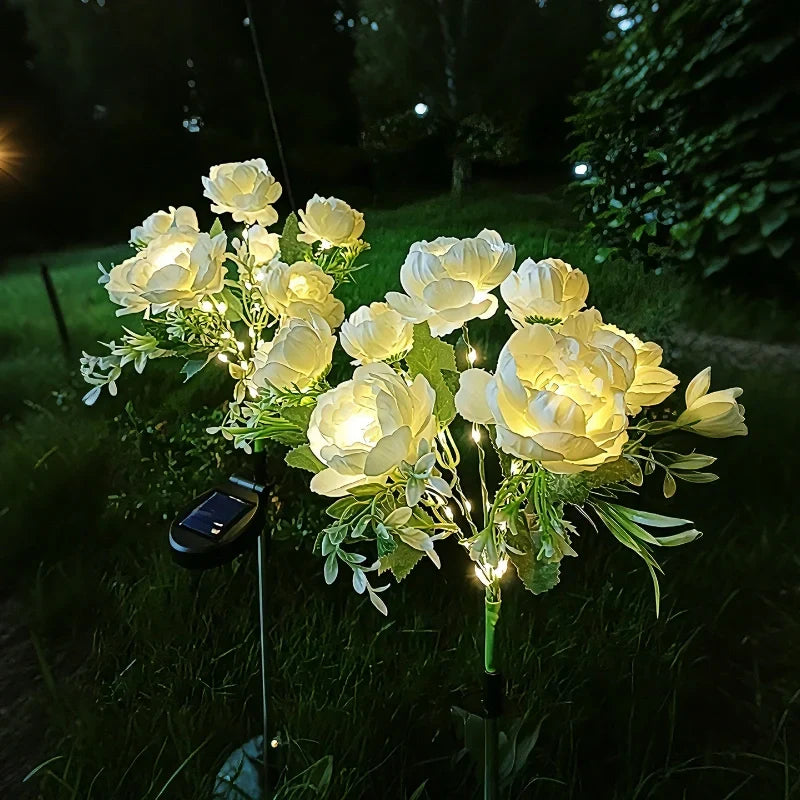 Solar Garden Flower Lights Bendable Stem 10-Hour