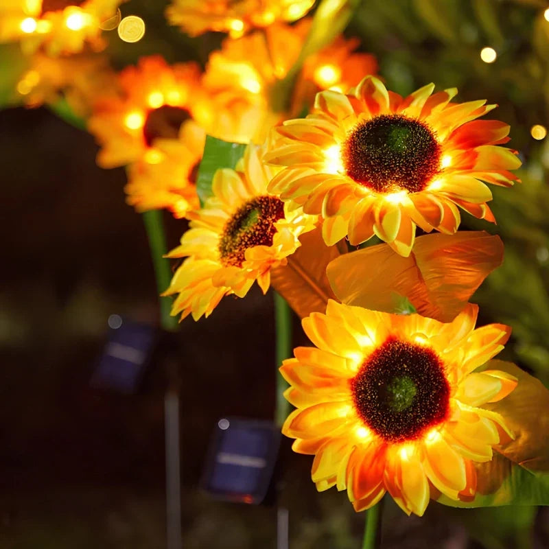 Solar Garden Flower Lights Bendable Stem 10-Hour