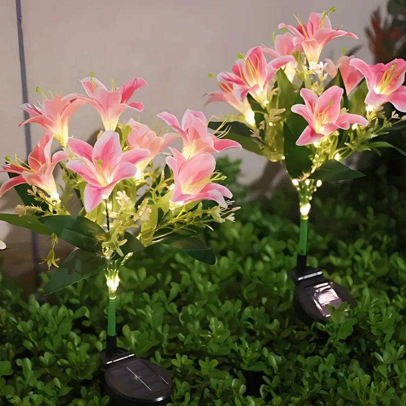 Solar Garden Flower Lights Bendable Stem 10-Hour
