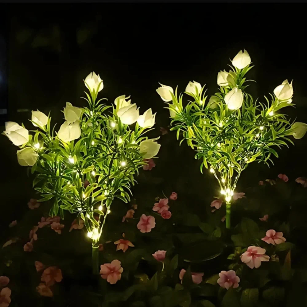 Solar Garden Flower Lights Bendable Stem 10-Hour