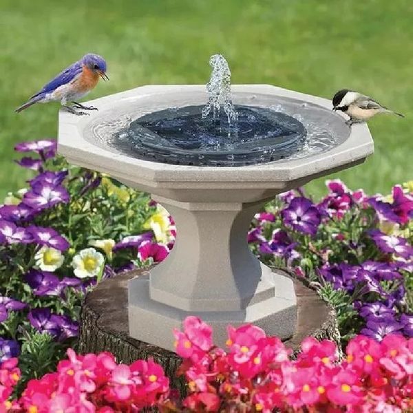 Solar Garden Fountain Floating Adjustable Flow & Nozzles