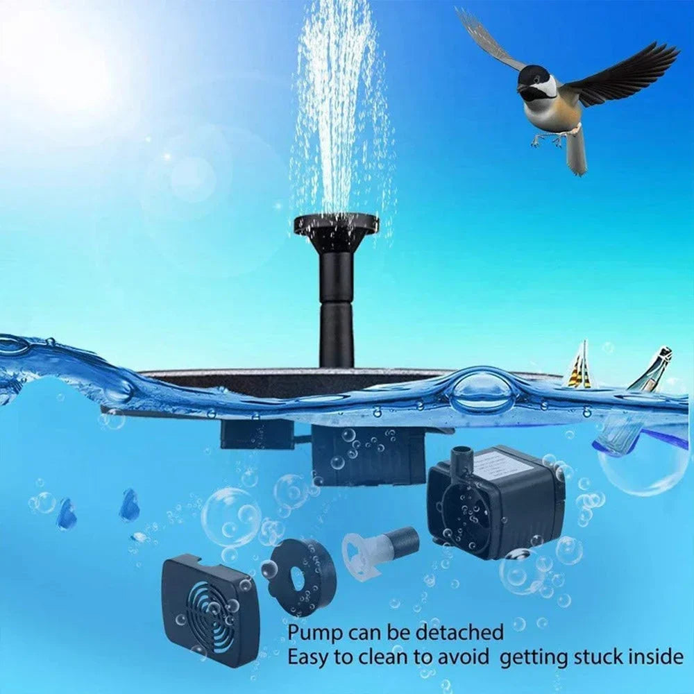 Solar Garden Fountain Floating Adjustable Flow & Nozzles