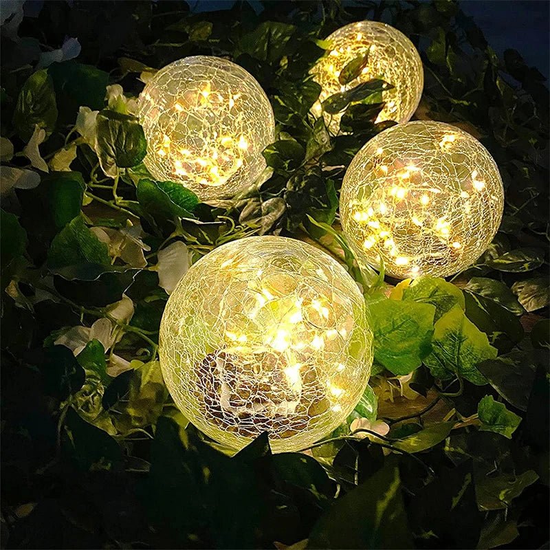 Solar Garden Globe Cracked Glass Automatic Dusk Sensor