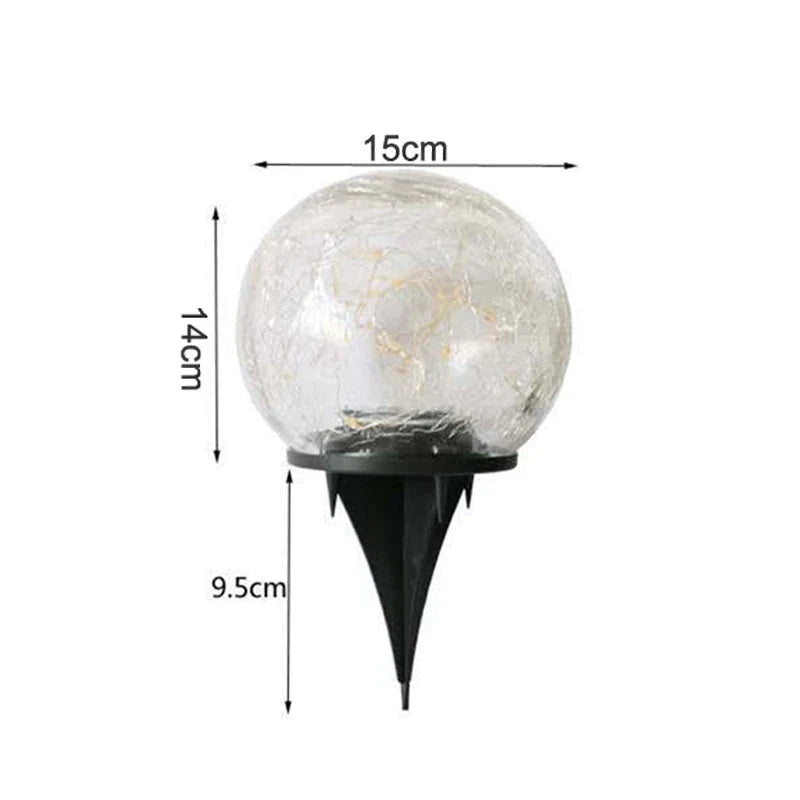 Solar Garden Globe Cracked Glass Automatic Dusk Sensor