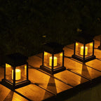 Solar Garden Lantern Flickering Flame Dusk-To-Dawn Sensor