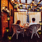 Solar Garden Lantern Flickering Flame Dusk-To-Dawn Sensor