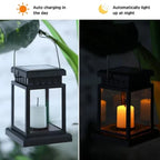 Solar Garden Lantern Flickering Flame Dusk-To-Dawn Sensor