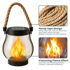 Solar Garden Lantern Flickering Flame USB-C Backup