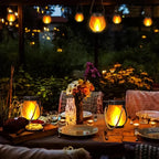 Solar Garden Lantern Flickering Flame USB-C Backup