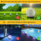 Solar Garden Light Crackle Glass Weather Resistant