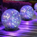 Solar Garden Light Crackle Glass Weather Resistant