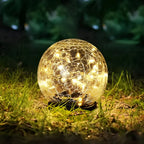 Solar Garden Light Crackle Glass Weather Resistant