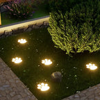 Solar Garden Light Paw Print Auto Dusk Sensor Weather-Resistant