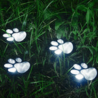 Solar Garden Light Paw Print Auto Dusk Sensor Weather-Resistant
