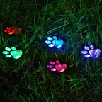 Solar Garden Light Paw Print Auto Dusk Sensor Weather-Resistant