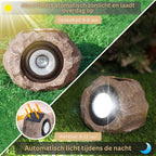 Solar Garden Light Rock LED 12-Hour Runtime
