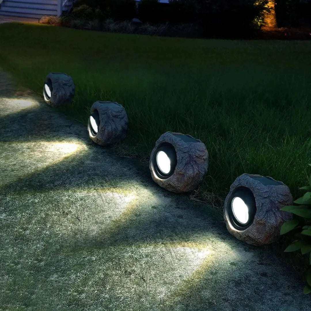 Solar Garden Light Rock LED 12-Hour Runtime