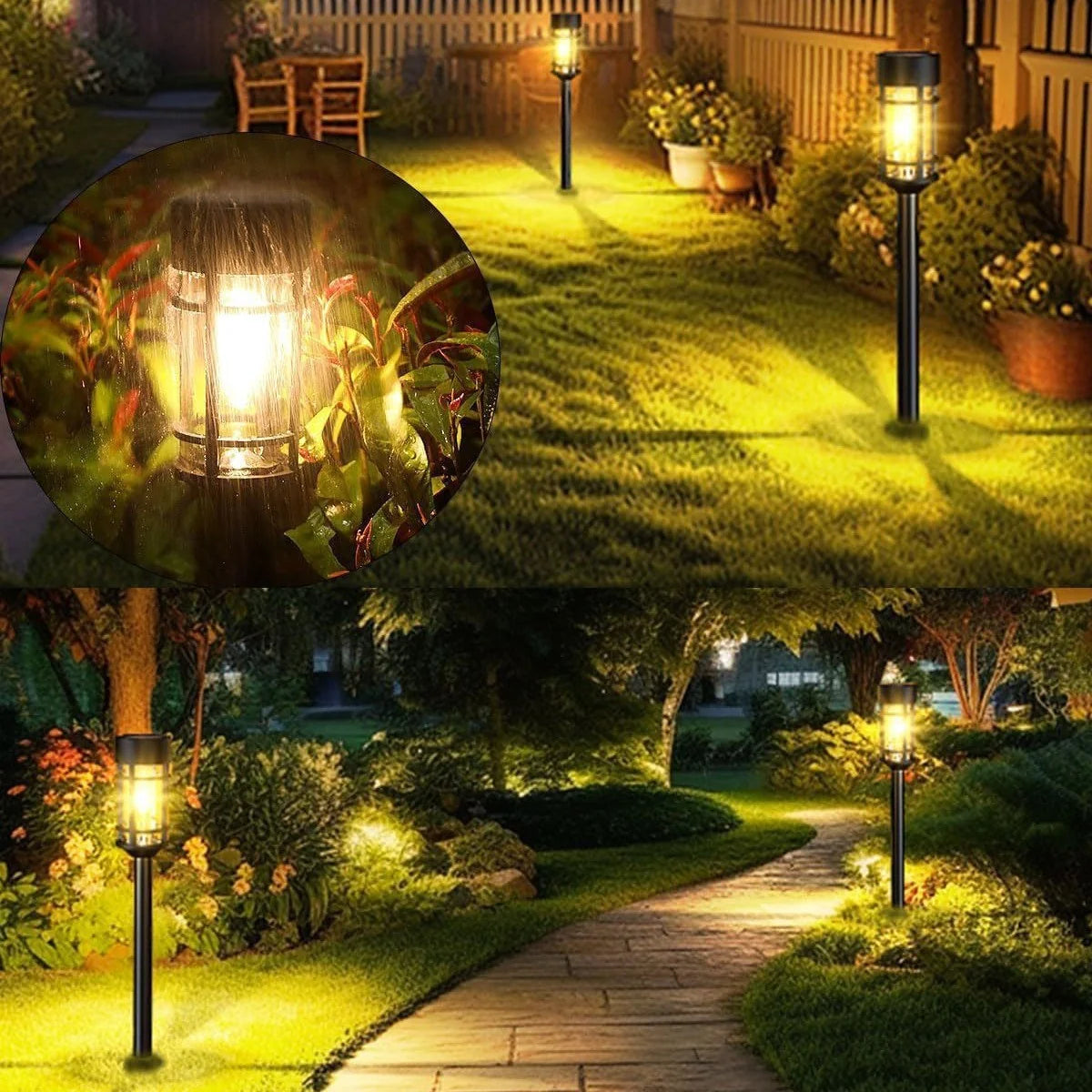 Solar Garden Light Warm White LED Dusk Sensor IP65