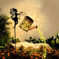 Solar Garden Light Watering Can Warm White Bronze Finish