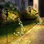 Solar Garden Light Watering Can Warm White Bronze Finish