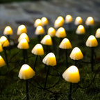 Solar Garden Lights 10-LED Mushroom-Shaped Weatherproof