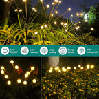 Solar Garden Lights Firefly Flicker & Flexible Stems