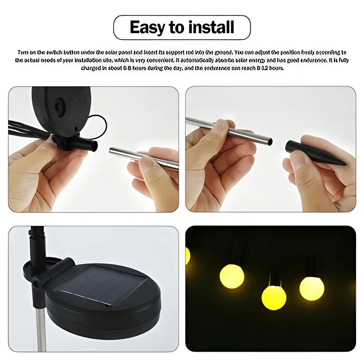 Solar Garden Lights Firefly-Style 8-Hour Runtime