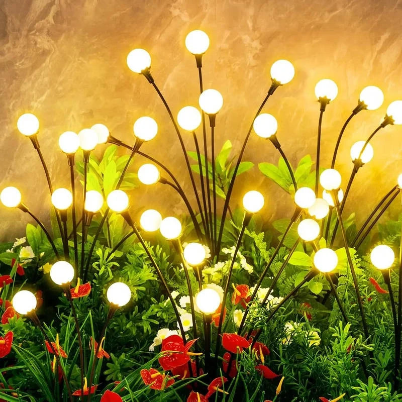 Solar Garden Lights Swaying Firefly Effect Stainless Steel