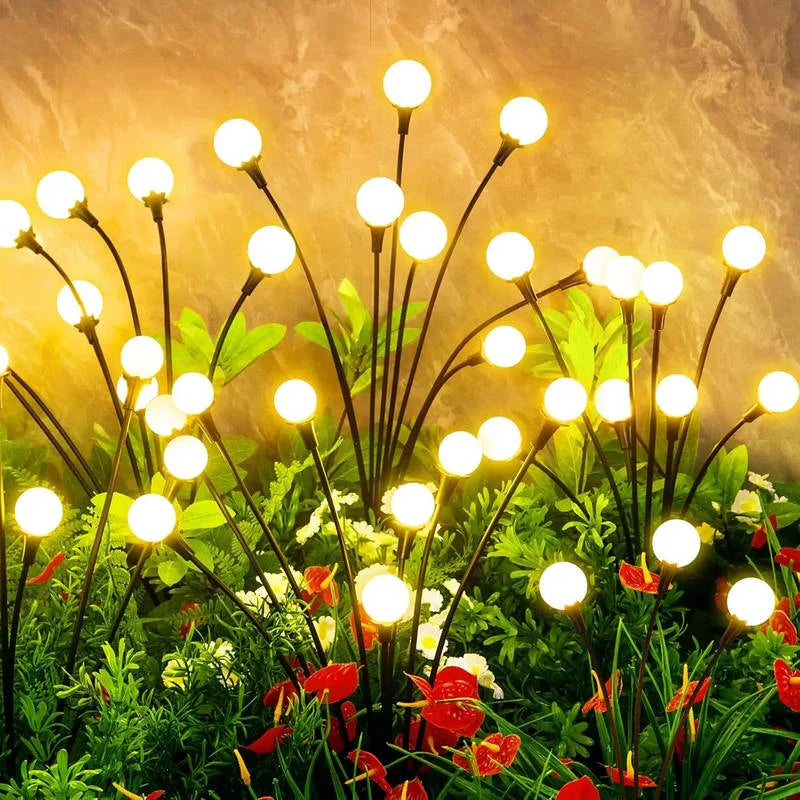 Solar Garden Lights Swaying Firefly Effect Stainless Steel