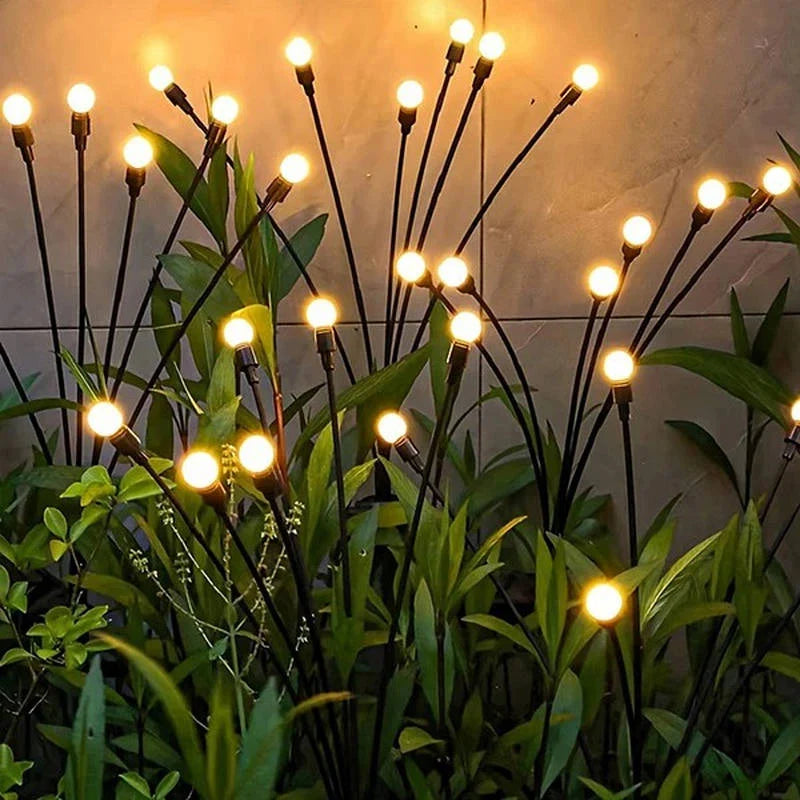 Solar Garden Lights Swaying Firefly Effect Stainless Steel