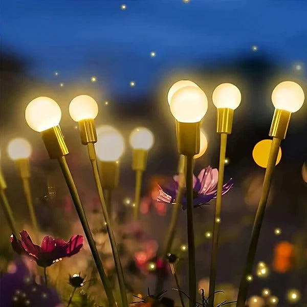 Solar Garden Lights Swaying Firefly Effect Stainless Steel