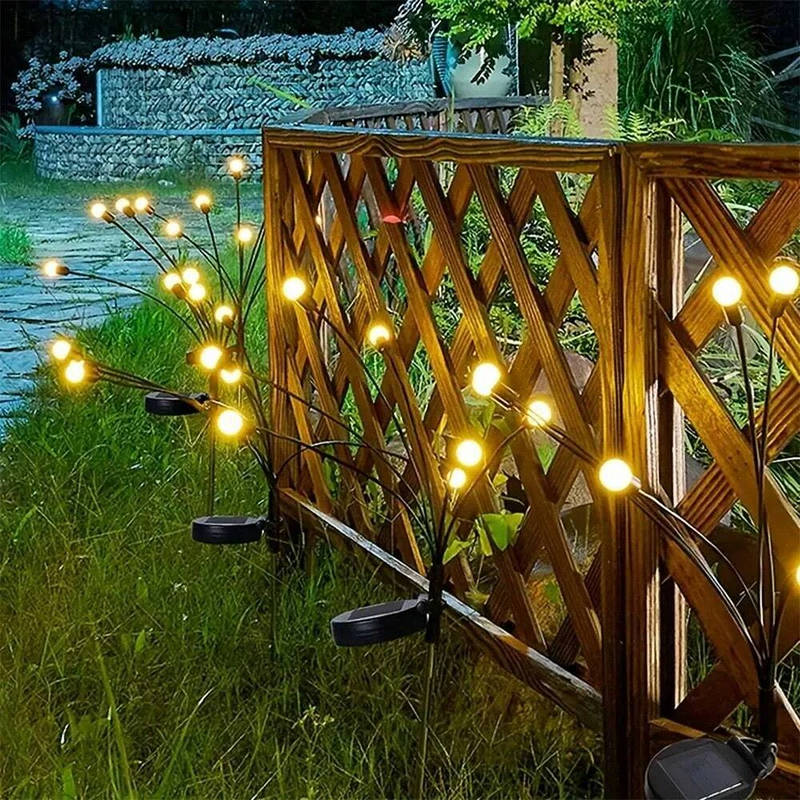 Solar Garden Lights Swaying Firefly Effect Stainless Steel