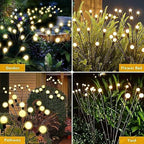 Solar Garden Lights Swaying Firefly Effect Stainless Steel