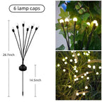 Solar Garden Lights Swaying Firefly Effect Stainless Steel