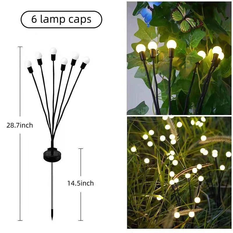 Solar Garden Lights Swaying Firefly Effect Stainless Steel